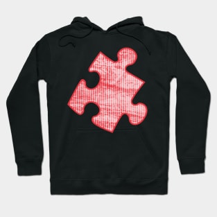 White stripes on red grunge puzzle Hoodie